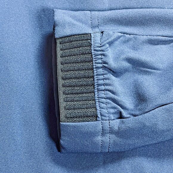ADIDAS Golf Men's XL Blue Full Front Zip Jacket Pockets Stretch Cuffs Drawstring - Picture 6 of 13